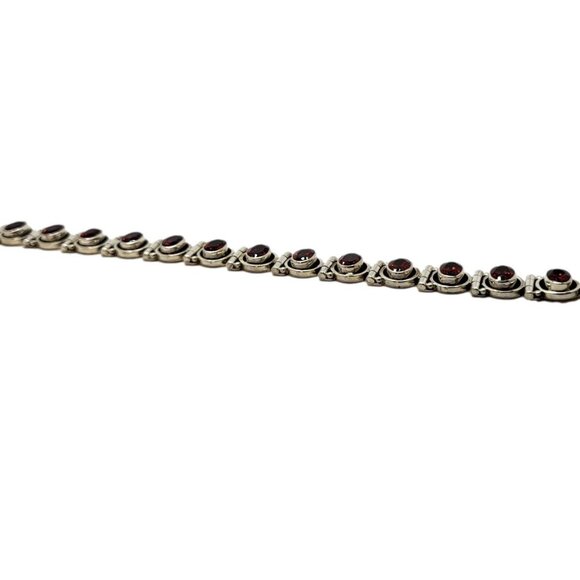 Nicky Butler Garnet Gemstone Bracelet Vintage .925 Sterling Silver - Picture 7 of 12